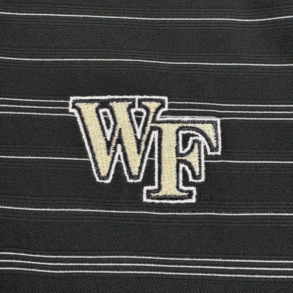 Wake Forest Demon Deacons Polo Shirt Mens Medium Black NCAA Golf‎ Nike Fit Dry